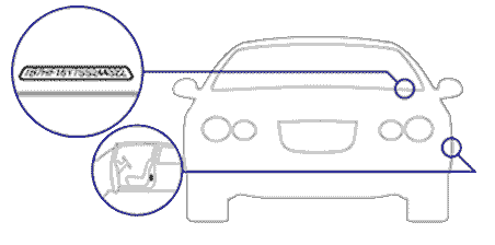 Visual guide showing common VIN locations on a vehicle